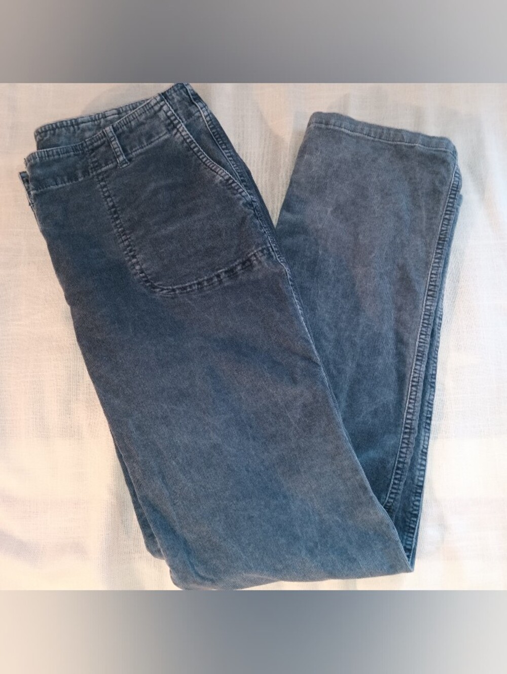 Women's Size 12 J. Jill Corduroy Pants With Hook And Bar Closure Bluish Gray